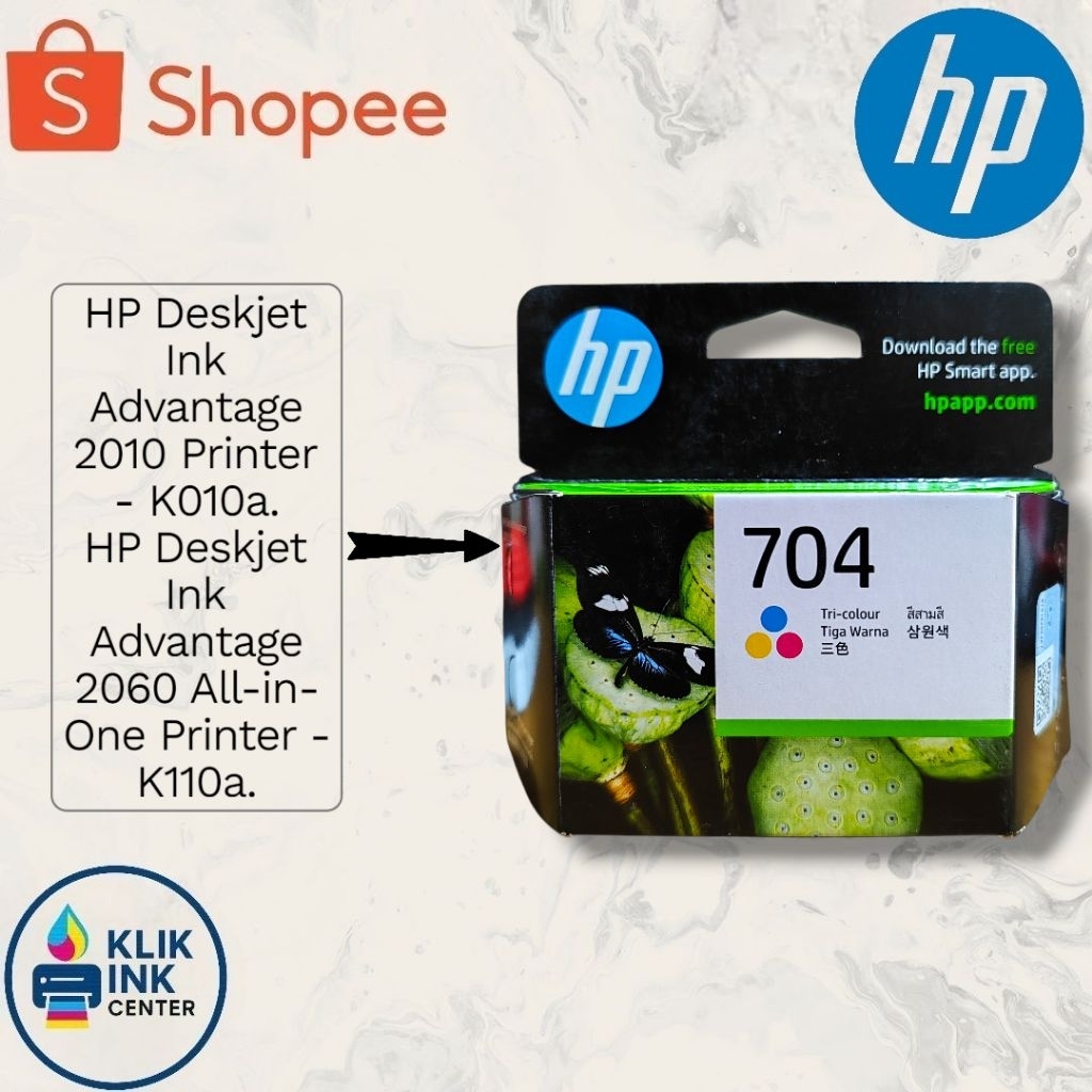 Tinta Hp 704 / Tinta Printer Hp 704 / Tinta Cartridge Hp 704 Tri Colour / Colour Original