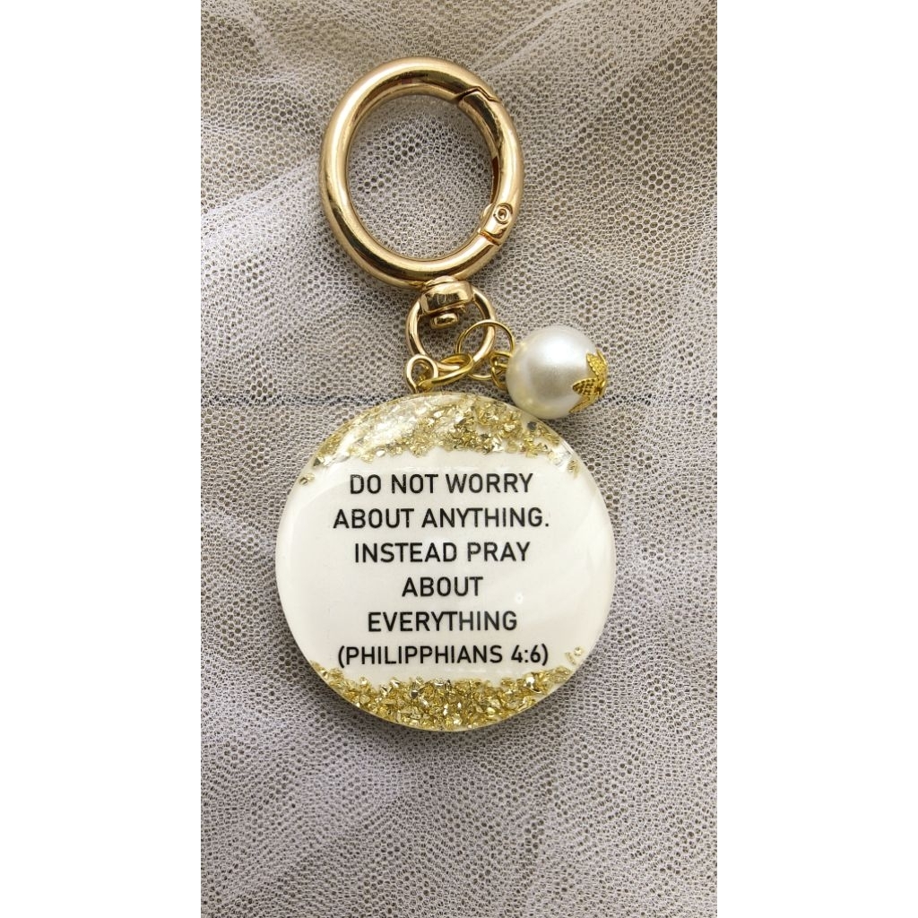 Gantungan Kunci Kristen Resin Handmade Ayat Alkitab, Christian Gift Rohani Estetik Premium
