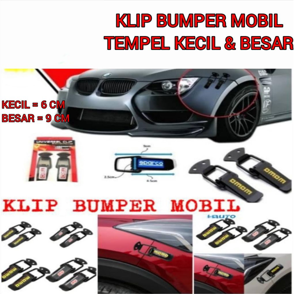 KLIP BUMPER MOBIL TEMPEL BESAR & KECIL