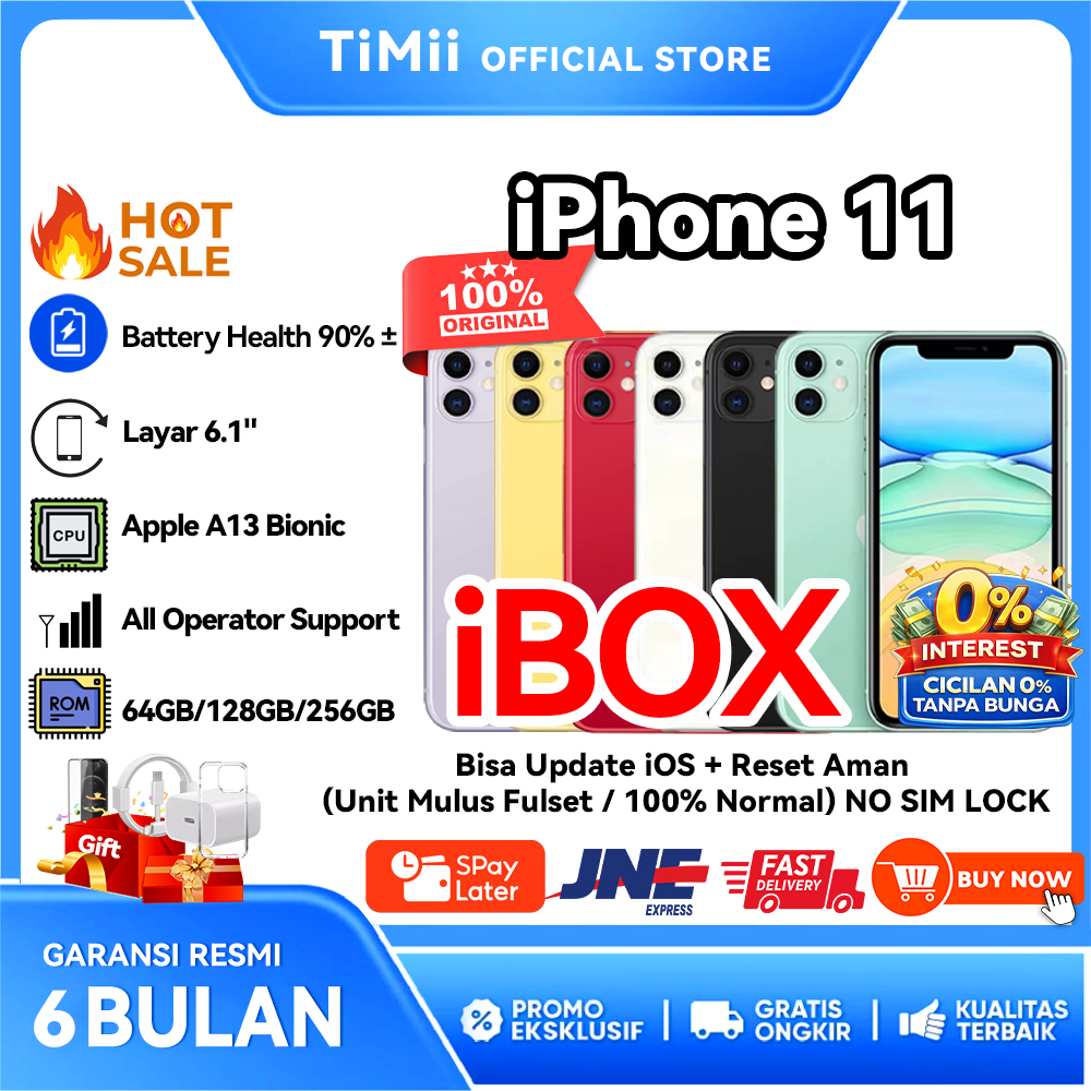 IBOX IPHONE 11 ORIGINAL 100% 256GB/128GB/64GB GOOD CONDITIONS FULLSET MULUS SECOND BEKAS BH90%++