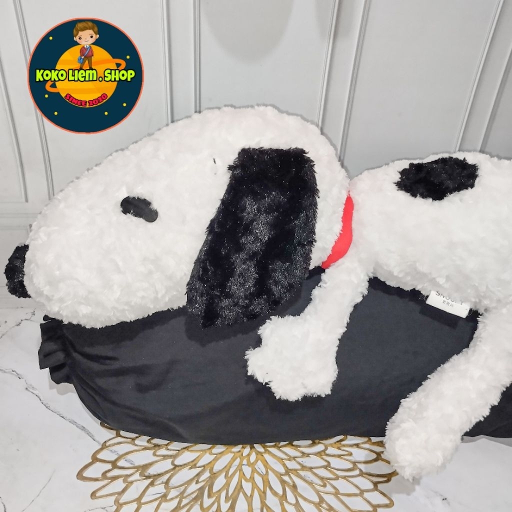 Boneka Vintage Figure SNOOPY SLEEP Bulu Mawar Kilau (Besar/XL/70cm) ORIGINAL SNOOPY PEANUTS (KOLPRI)