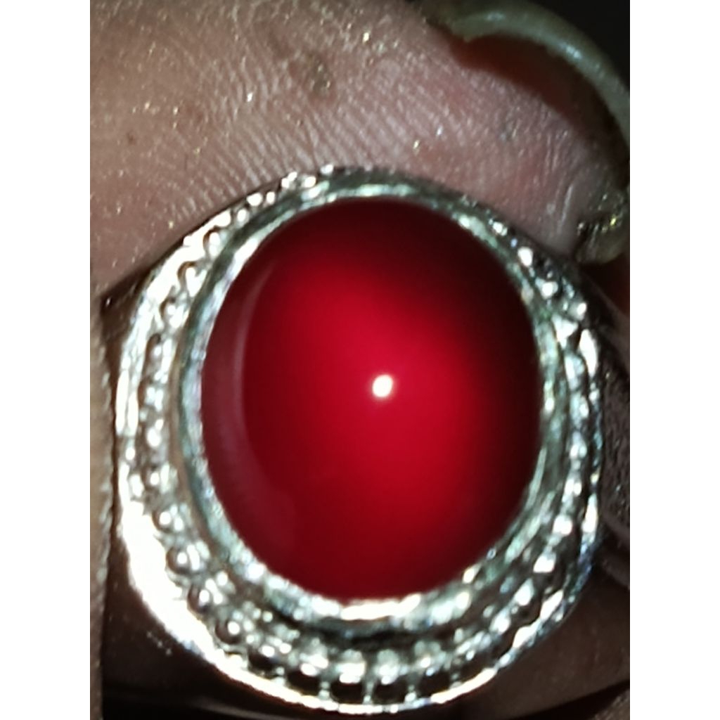 batu asli alam red Baron delima super mewah ikat alpaka krum no 8 mirip petak