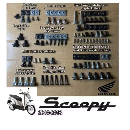 Baut full body motor Honda Scoopy 2010 2013
