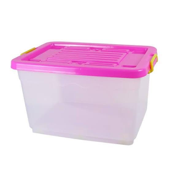 Kotak Penyimpanan Plastik Besar dengan Tutup – Storage Box Serbaguna / Container Organizer – Kuat & 