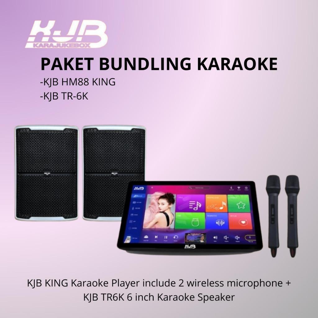KJB KING Karaoke Player include 2 wireless microphone + KJB TR6K 6 inch Karaoke Speaker
