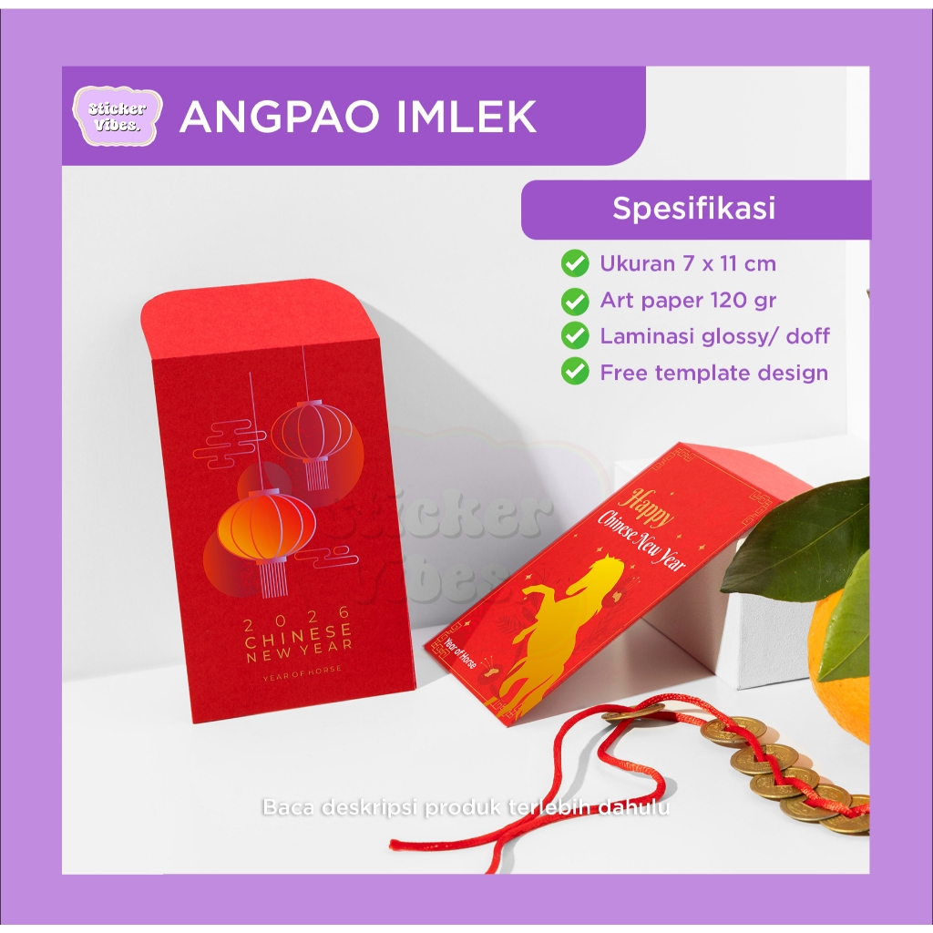 Angpao 2026//Custom nama//Angpao Imlek artpaper 120 gr//Angpao Imlek//Amplop imlek
