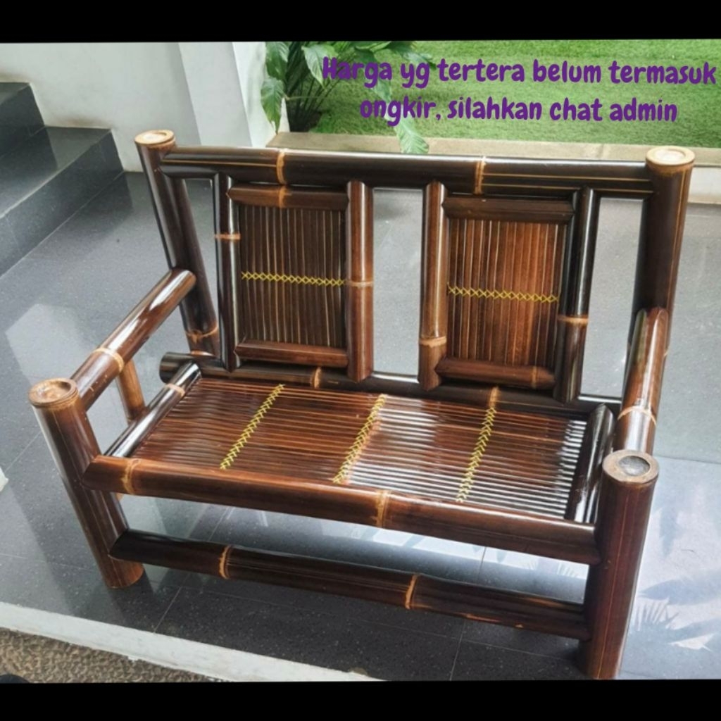 Kursi Bambu Hitam/ Kursi Teras 100 cm x 60 cm