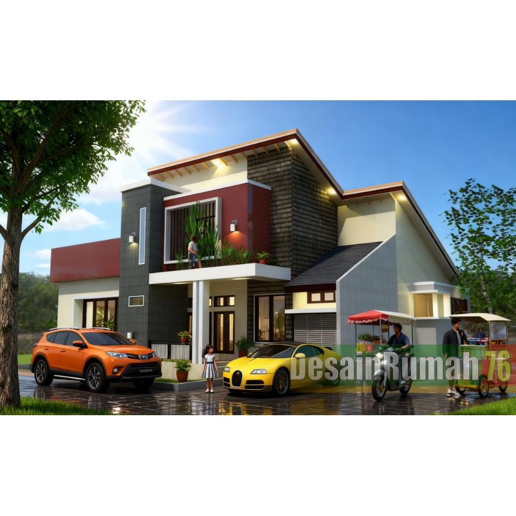 Desain 3D + gbr kerja,rumah modern 15x20, rumah minimalis modern, denah rumah 15x20, jasa desain rum