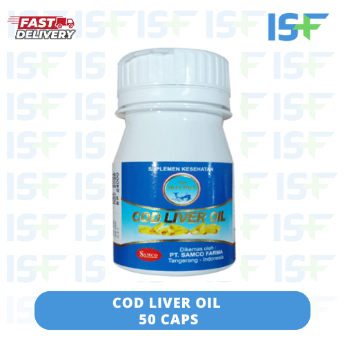 ISF COD LIVER OIL 50's non box - Kapsul Minyak Ikan Vitamin A, D, suplemen multivitamin anak dewasa
