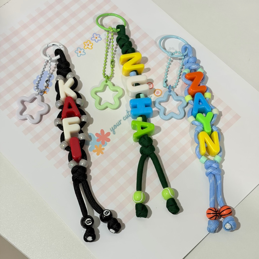 Gantungan Tas Nama Anak Sekolah Gantungan Lunch Bag Custom Nama Lucu