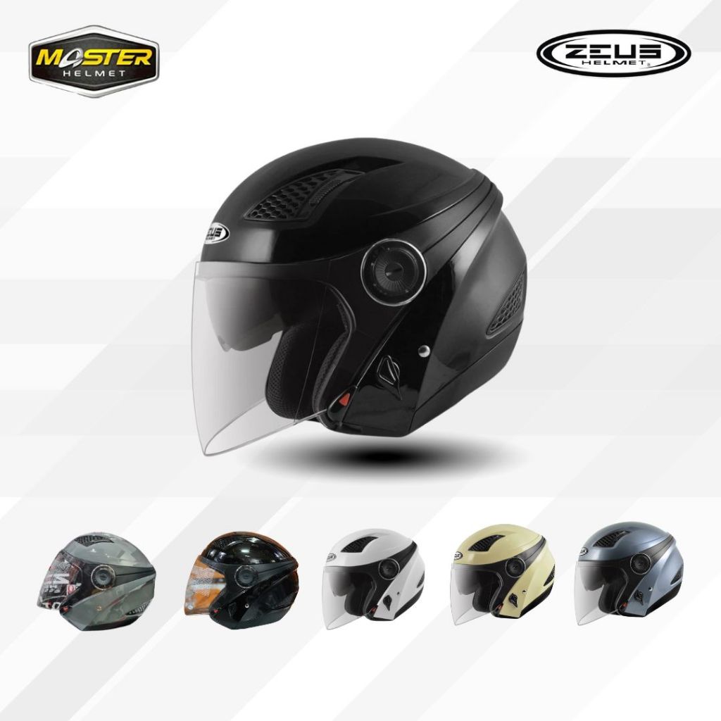ZEUS ZS 610 SOLID HELM HALF FACE DOUBLE VISOR