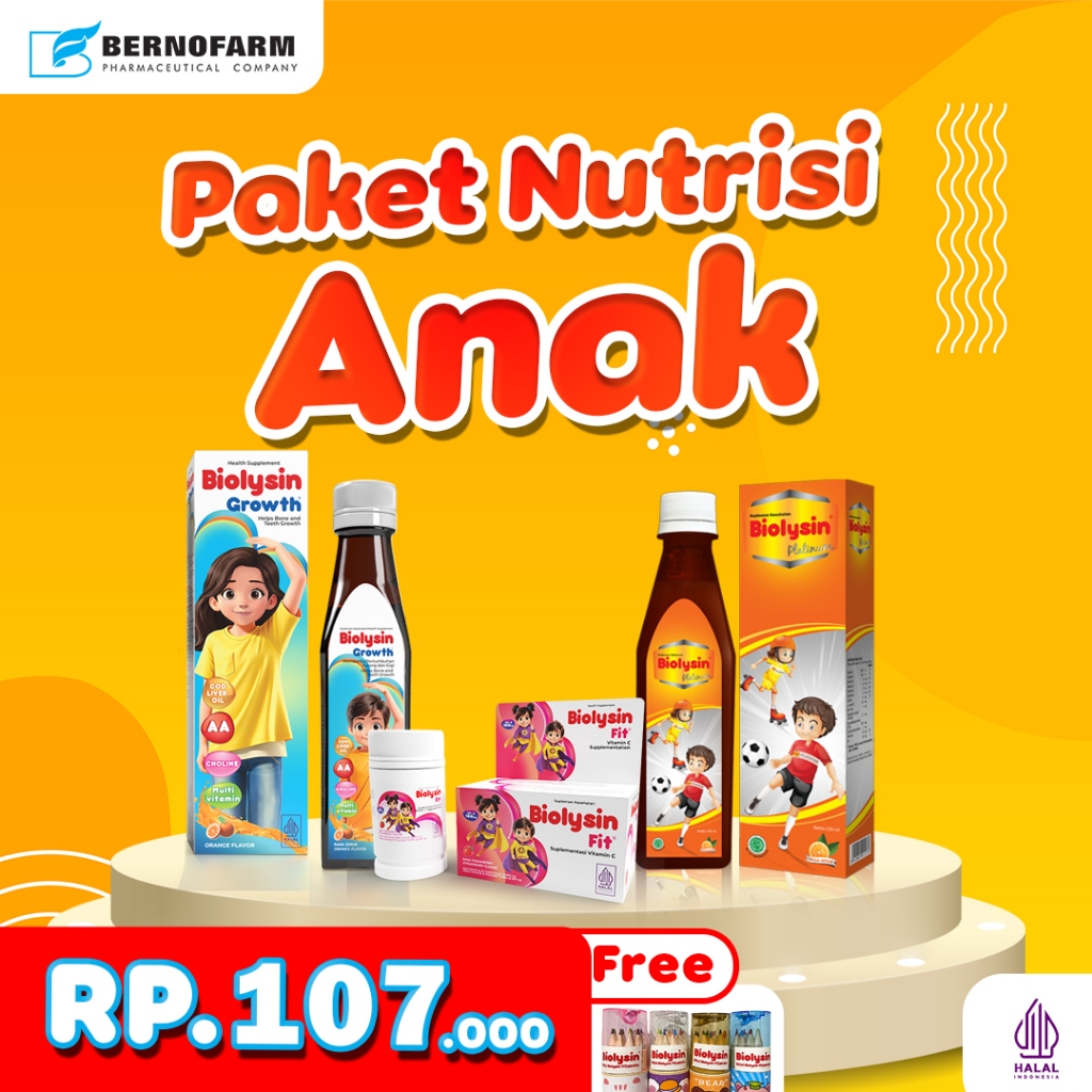 PAKET NUTRISI ANAK - Biolysin Platinum, Biolysin Growth dan Biolysin FIT