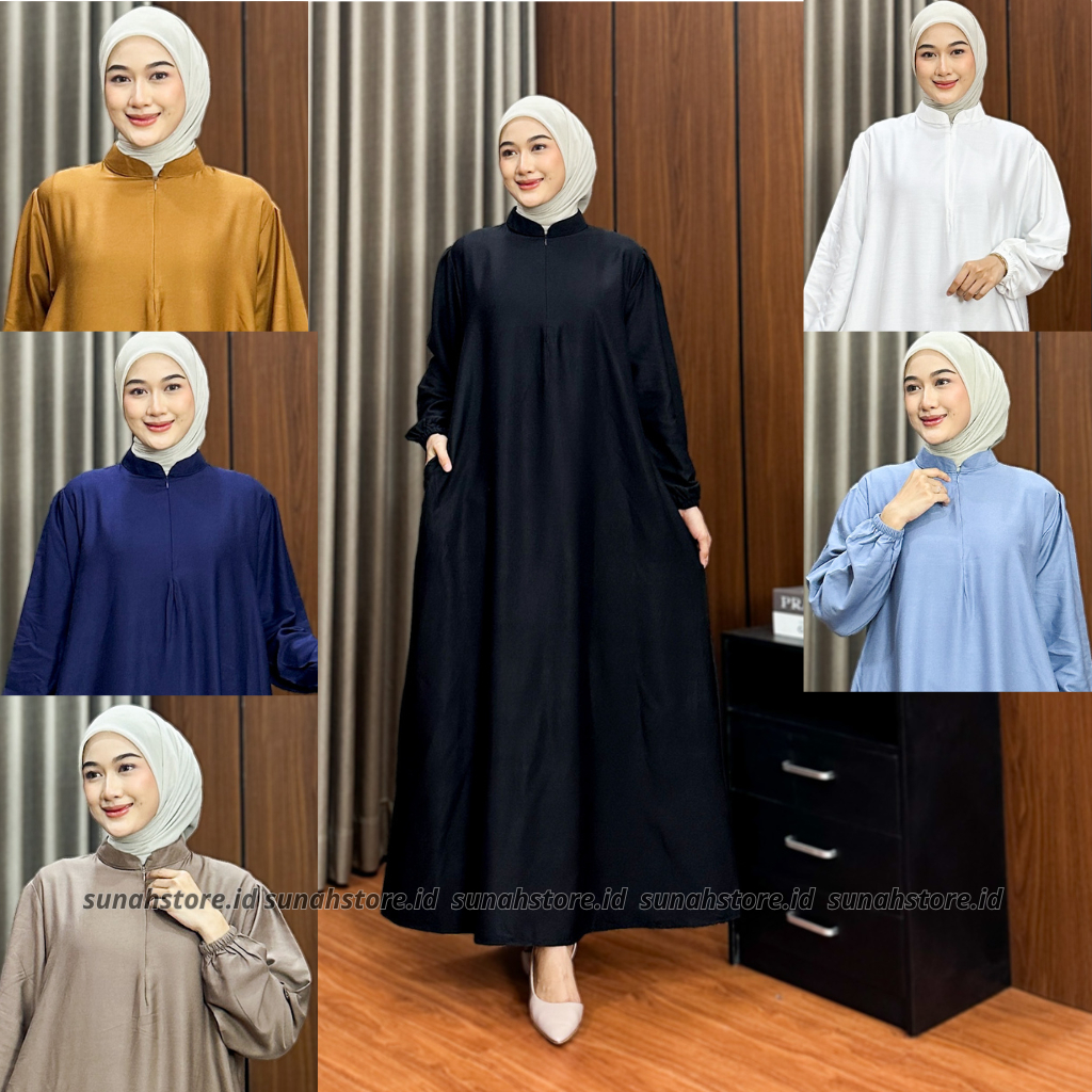 Gamis Polos Simple Elegant Kain Rayon Twill