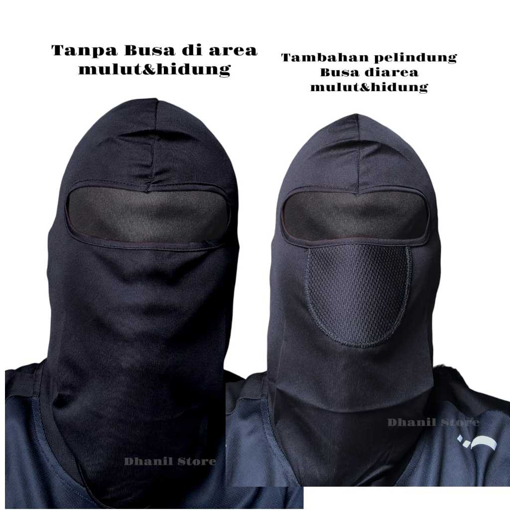 Masker Motor Model Ninja Full Face Bahan Adem Tebal Panjang Brand ASR