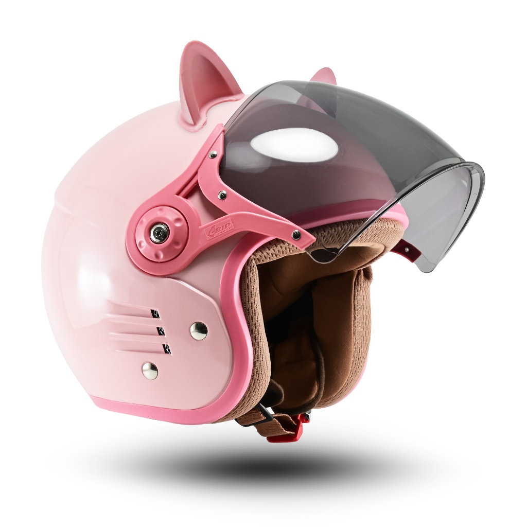 Helm Retro Model Kuping Kucing Motif Fantasy untuk Wanita Hijab