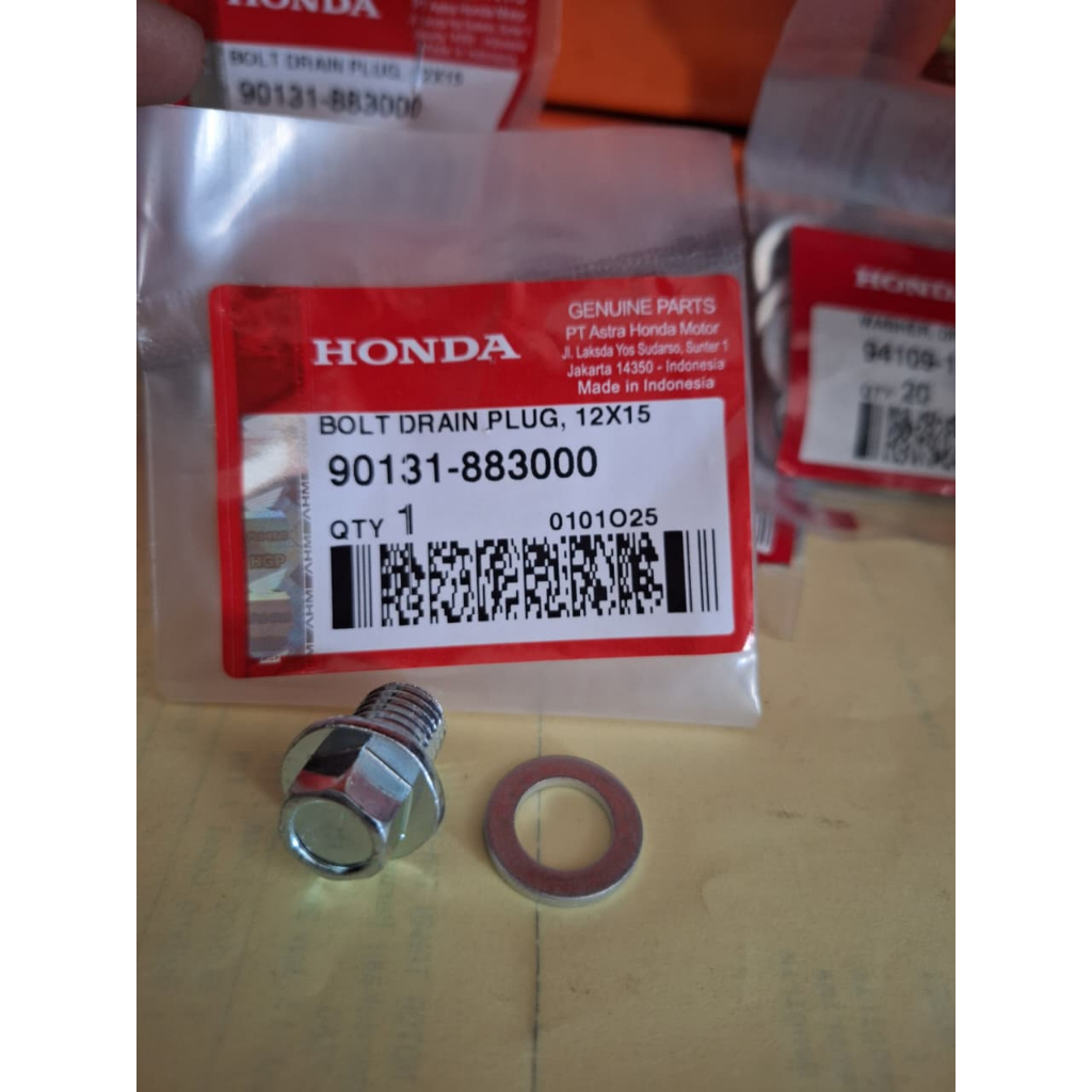 Baut Pembuangan Oli 12×15 Honda BEAT SCOOPY VARIO SPACY VARIO 125 150 PCX ADV GENIO ORI AHM 90131-88