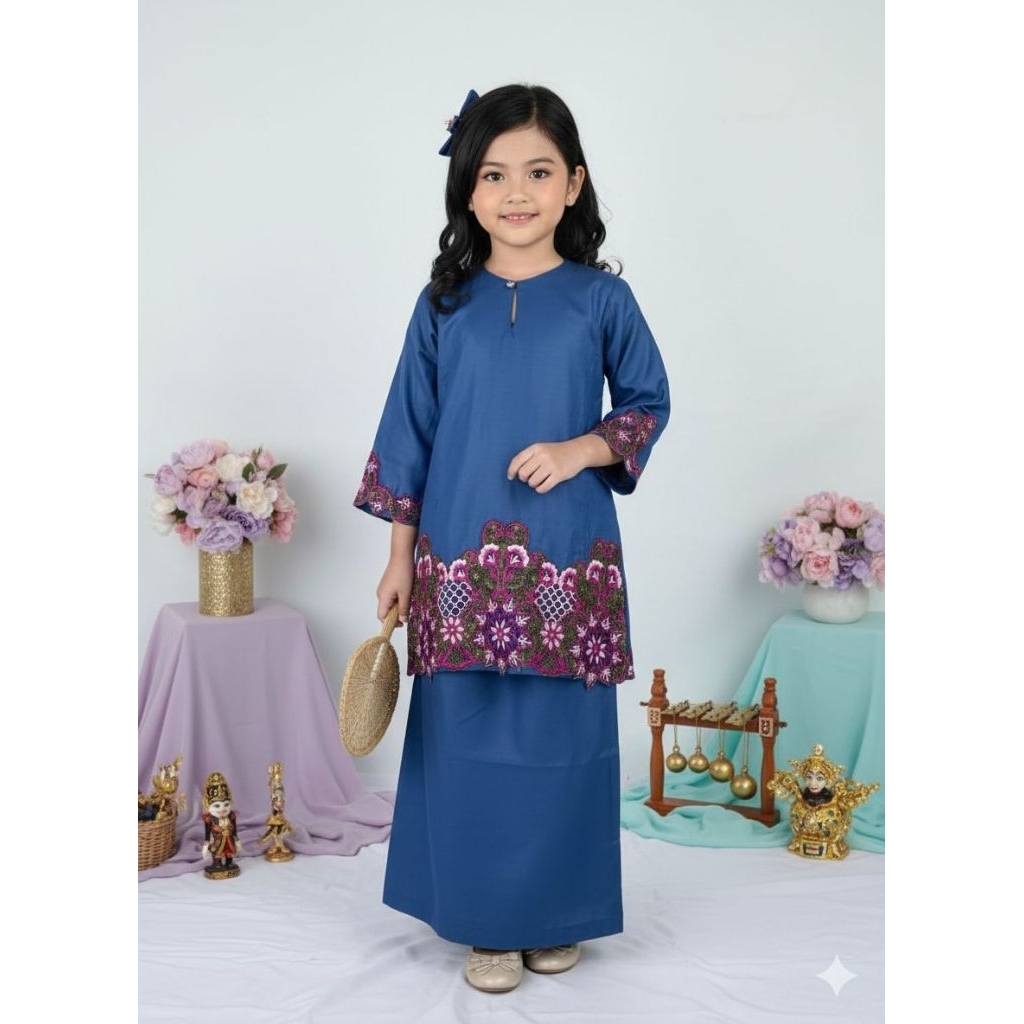 Sircinta One set Baju Kurung Jadi Anak bordir Dahlia bySC