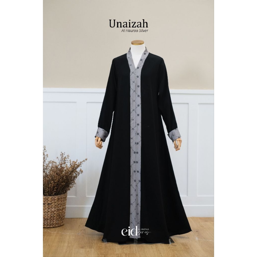 Gamis Unaizah (Jetblack X Silver) By Al Hauraa