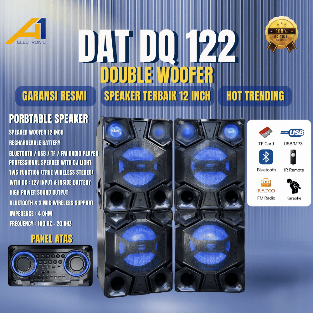 Speaker Karaoke DAT DQ 122 / DQ122, SPEAKER BLUETOOTH