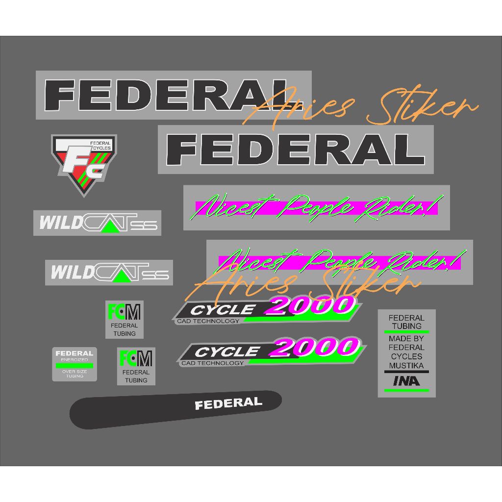 decal stiker sepeda federal wild cat transparan maxdecal
