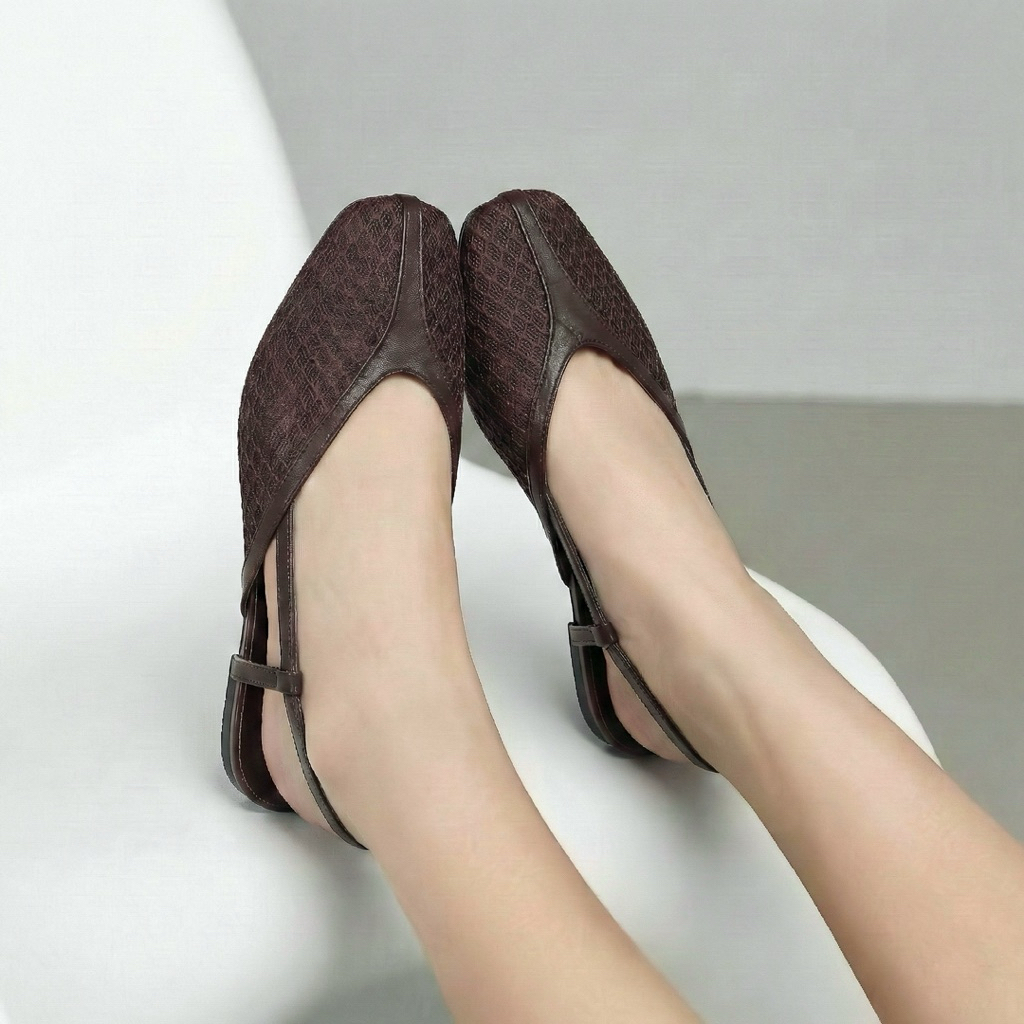 New Deals Tazza Brown Collection Sepatu Flat Shoes Wanita Korea Coklat Mash