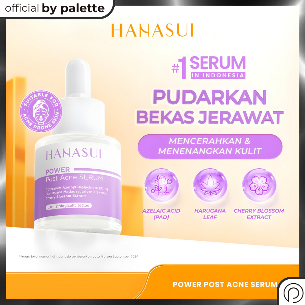 HANASUI Power Post Acne Serum Atasi Bekas Jerawat PIE PIH Mencerahkan dan Kurangi Kemerahan