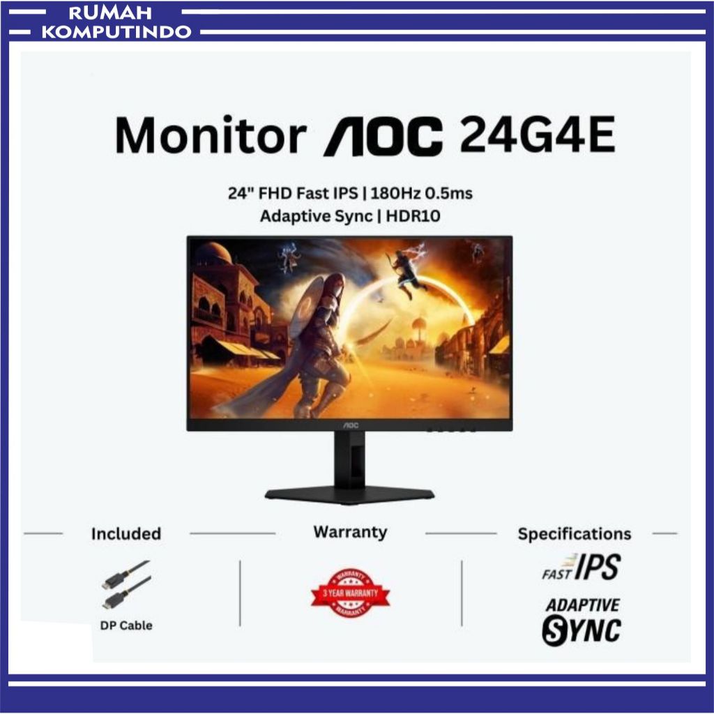 Monitor LED AOC 24G4E 24 Inch IPS 180Hz FHD