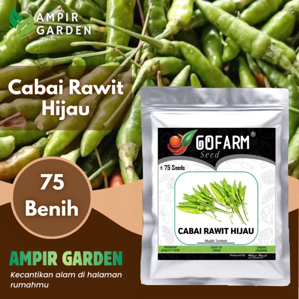 Benih CABAI RAWIT HIJAU Kemasan Premium GOFARM / Benih Tanaman Sayur Cabai Rawit Hijau Pedas / Cabai