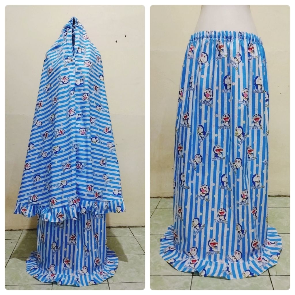 Madebynie | Mukena Doraemon Garis, Mukena Karakter Dewasa Dan Remaja