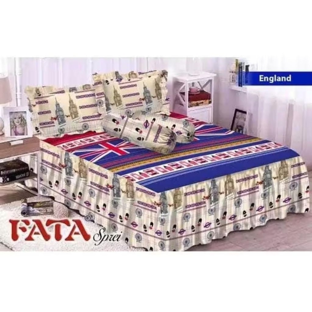 FATA - SPREI SET LIMITED EDITION 90/100/120/140/160/180/200 TINGGI 20 30 CM MOTIF BENDERA ENGLAND IN