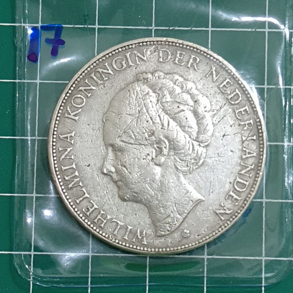 KOIN PERAK WILHELMINA 2,5 GULDEN (17)