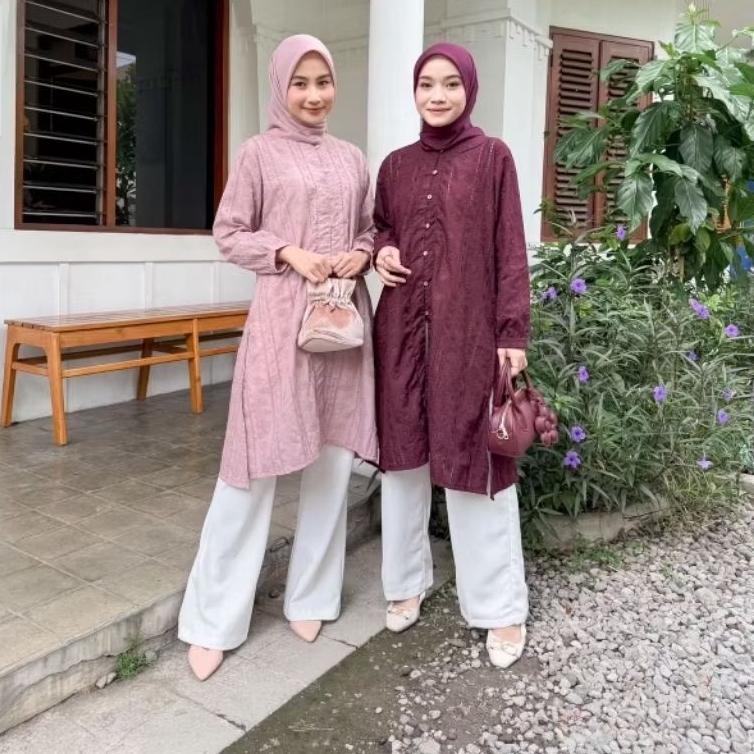 Efabric - Samira Tunik - Tunik Katun Bordir Premium - Tunik Katbol - Tunik Melayu Kondangan