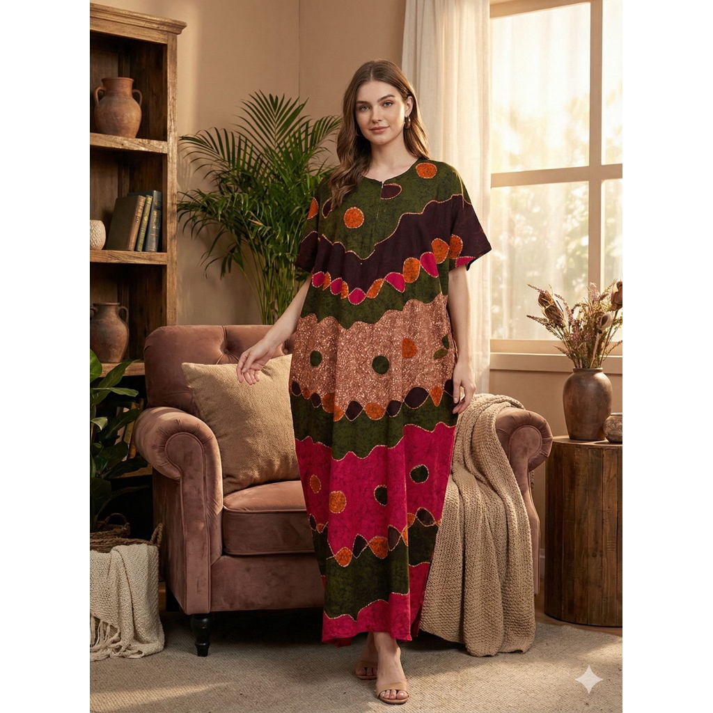 Kaftan Elisa Daster Busui Daster Kelelawar Daster Rayon Premium Kaftan Jumbo Kaftan batik Kaftan
