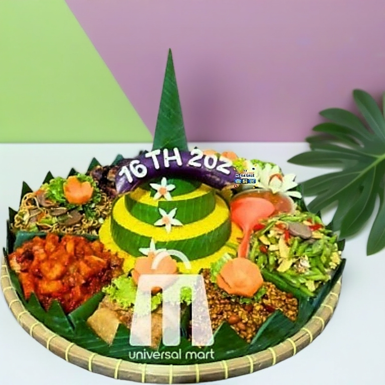 Nasi Tumpeng Porsi 10 Nasi Kuning Menu Lengkap