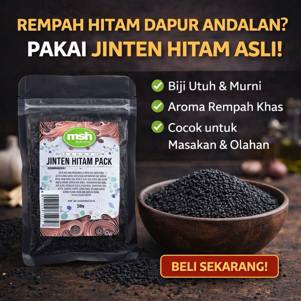 MSH Jinten Hitam Pack 50 g , Jintan Hitam Asli , Habbatussauda Asli