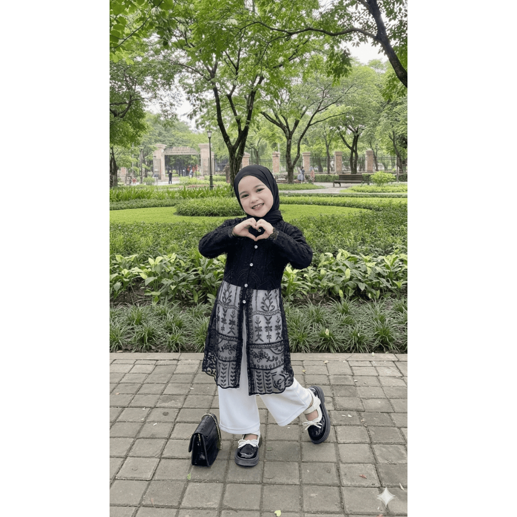 Tunik Anak Perempuan Brokat Mewah Atasan Tunik Kondangan Anak