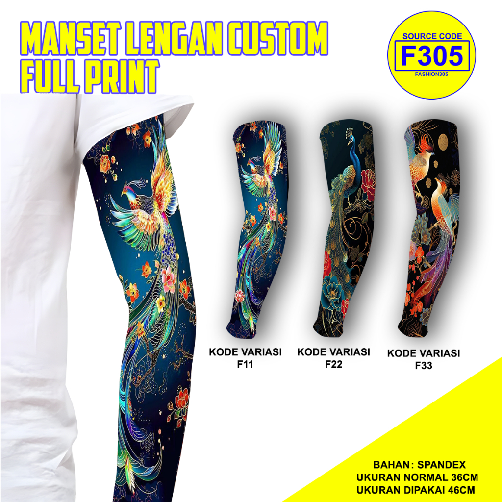 MANSET SARUNG LENGAN FULL PRINT MOTIF JEPANG PRIA WANITA