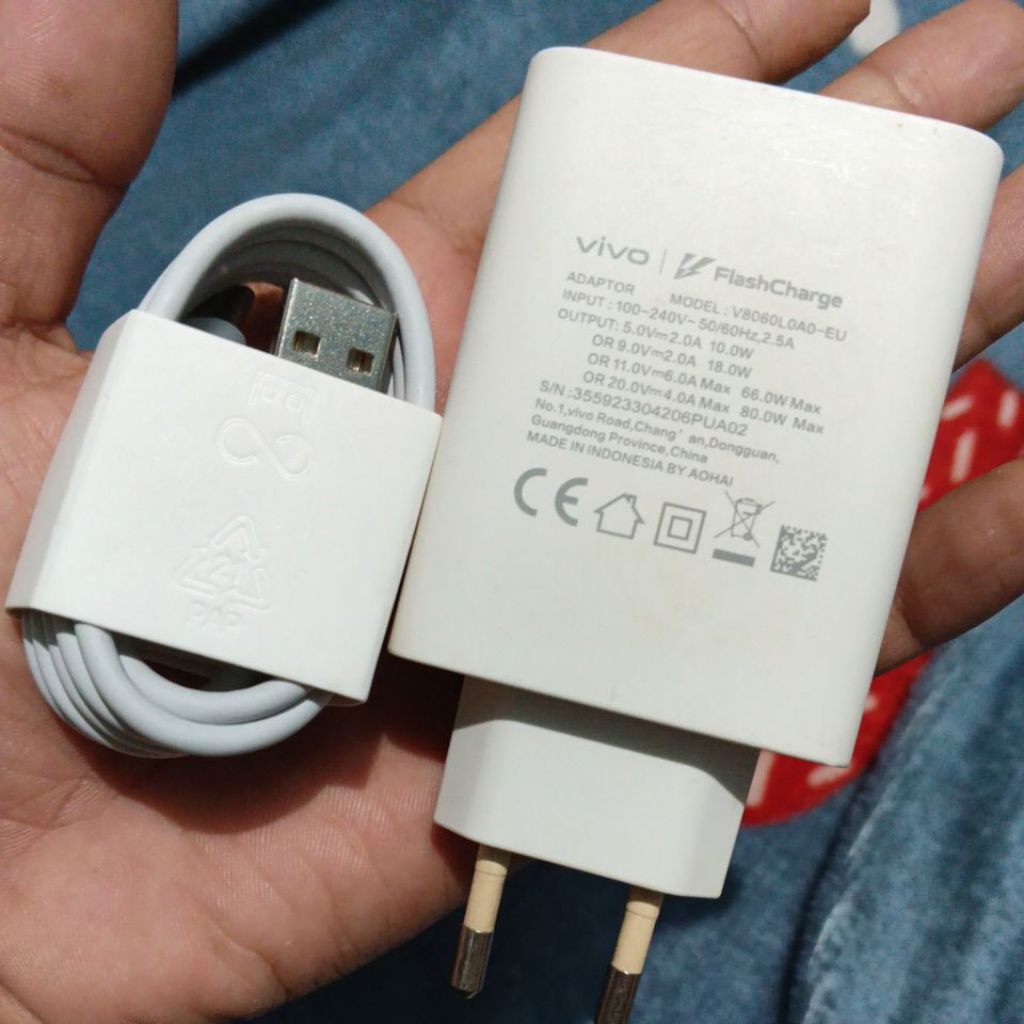 charger Vivo flashcharge 80 Watt original copotan