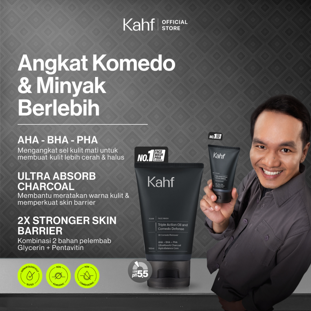 NEW LOOK BETTER FORMULA Kahf Face Wash Triple Action Oil and Comedo Defense 100 ml -  Membantu Lawan
