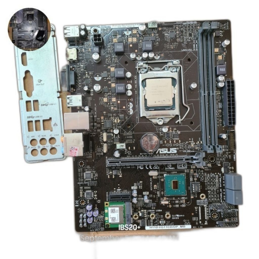 PAKET MAINBOARD ASUS H110 WITH CORE I3 6100 GEN 6 LGA 1151