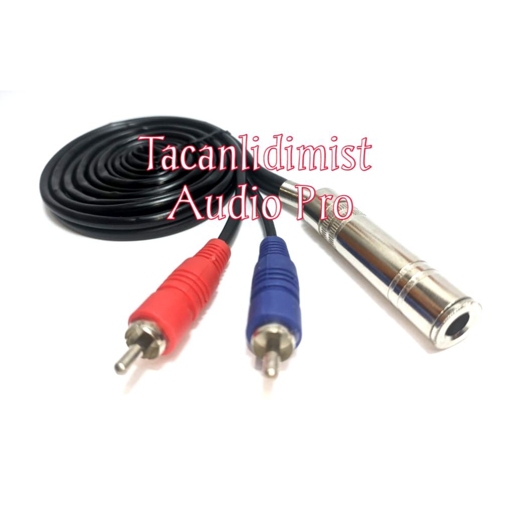 Kabel Sambungan Mic Wireless Jack Cover Mic 6.5mm To 2 Rca 3.5mm Kabel ATN Berkualitas
