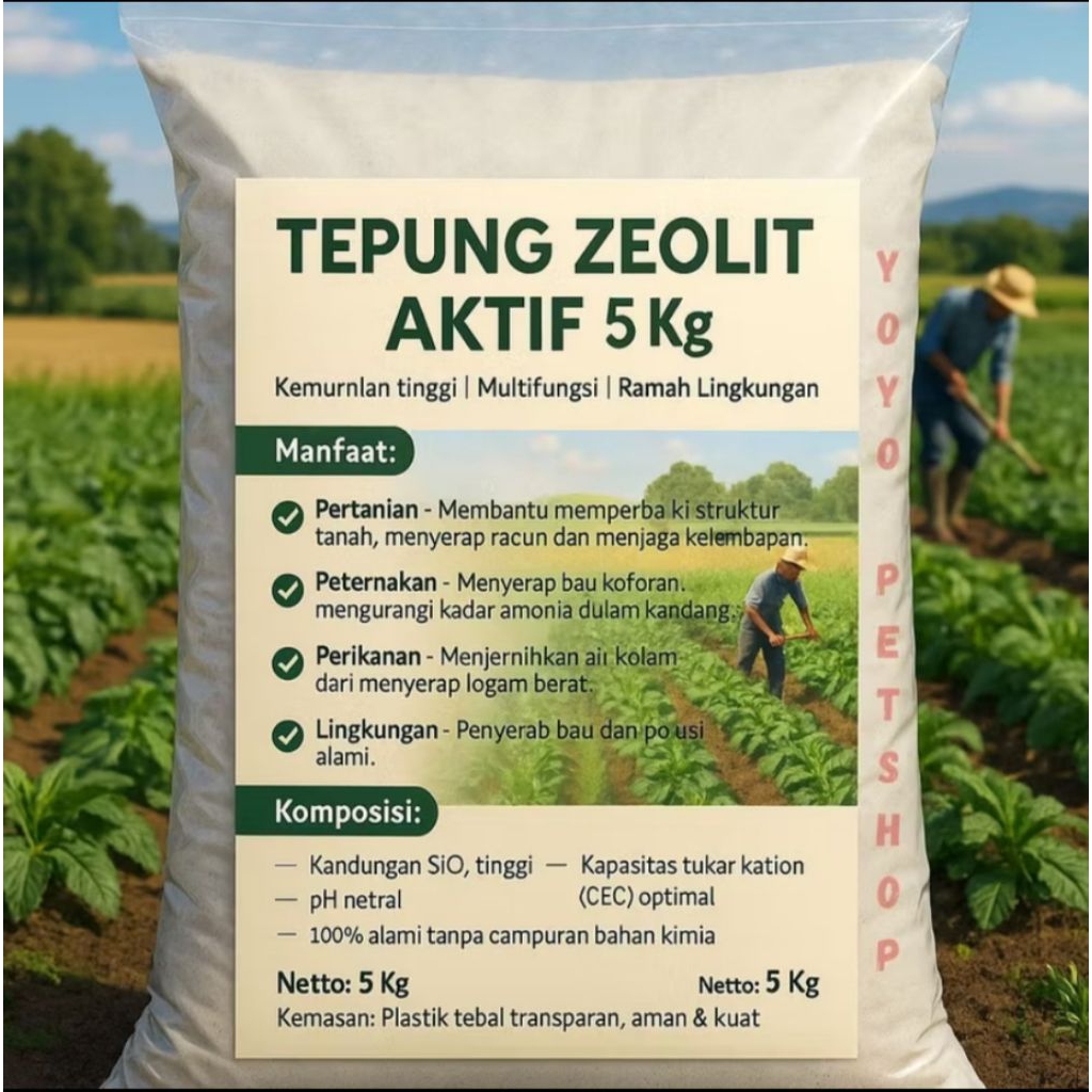Tepung zeolite media tanam.alas kandang, reftil mesh80-100-2000