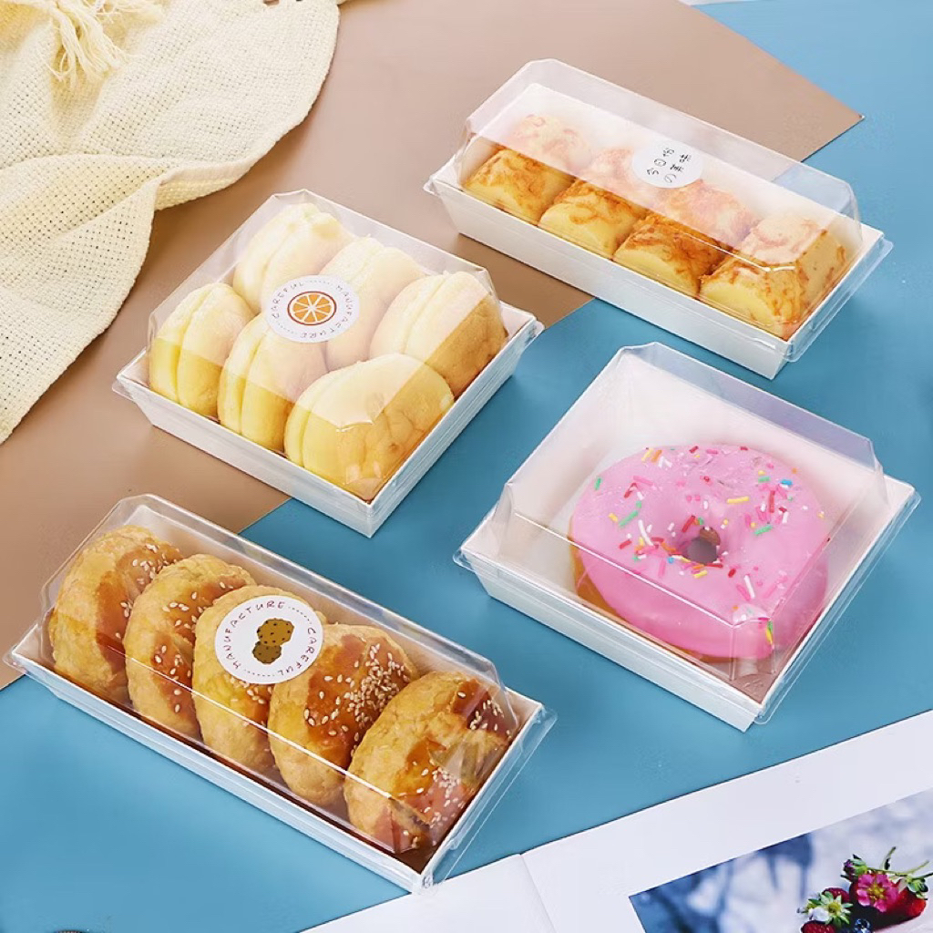 [10 set] Dessert Box | Paper Meal Box Burger | Mini Cake Box | Mika Tray