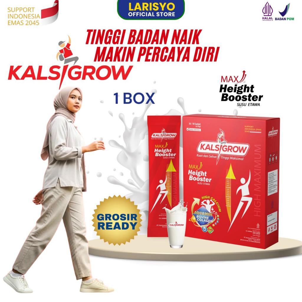 Susu Etawa Platinum Kalsigrow Untuk Peninggi Badan dengan Aquamin dan Kalsium Paket 1 Box 10 Sachet