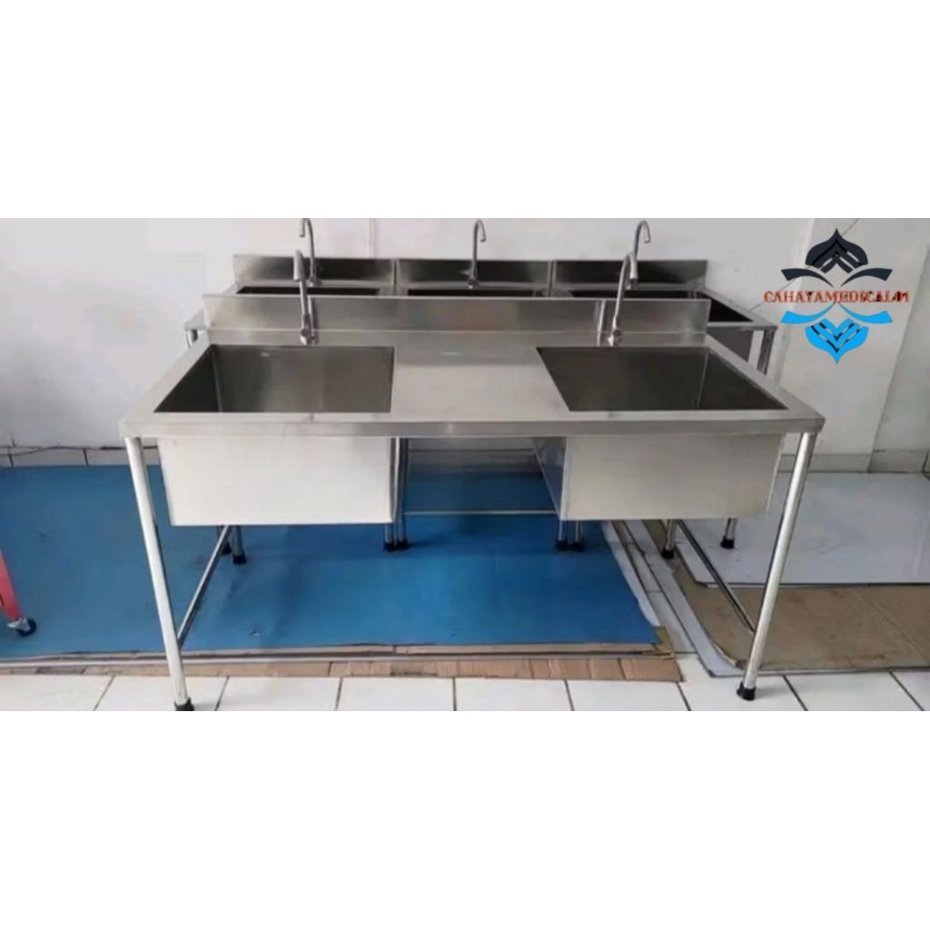 Double sink wastafel stainless 304 / Double wastafel stainless / Wastafel sink stainless / Wastafel 
