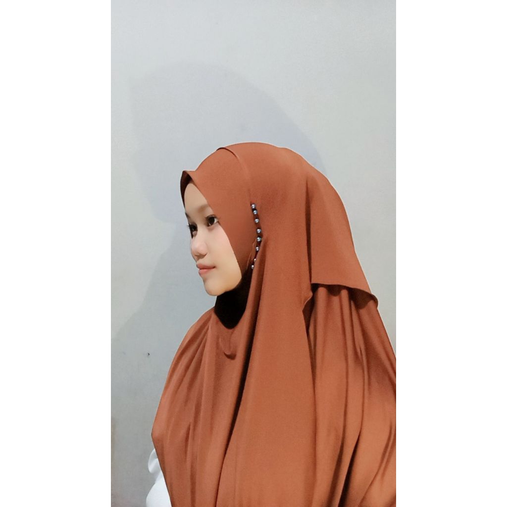 pasmina instan hijab 2 muka mutiara payet (m rizky009)