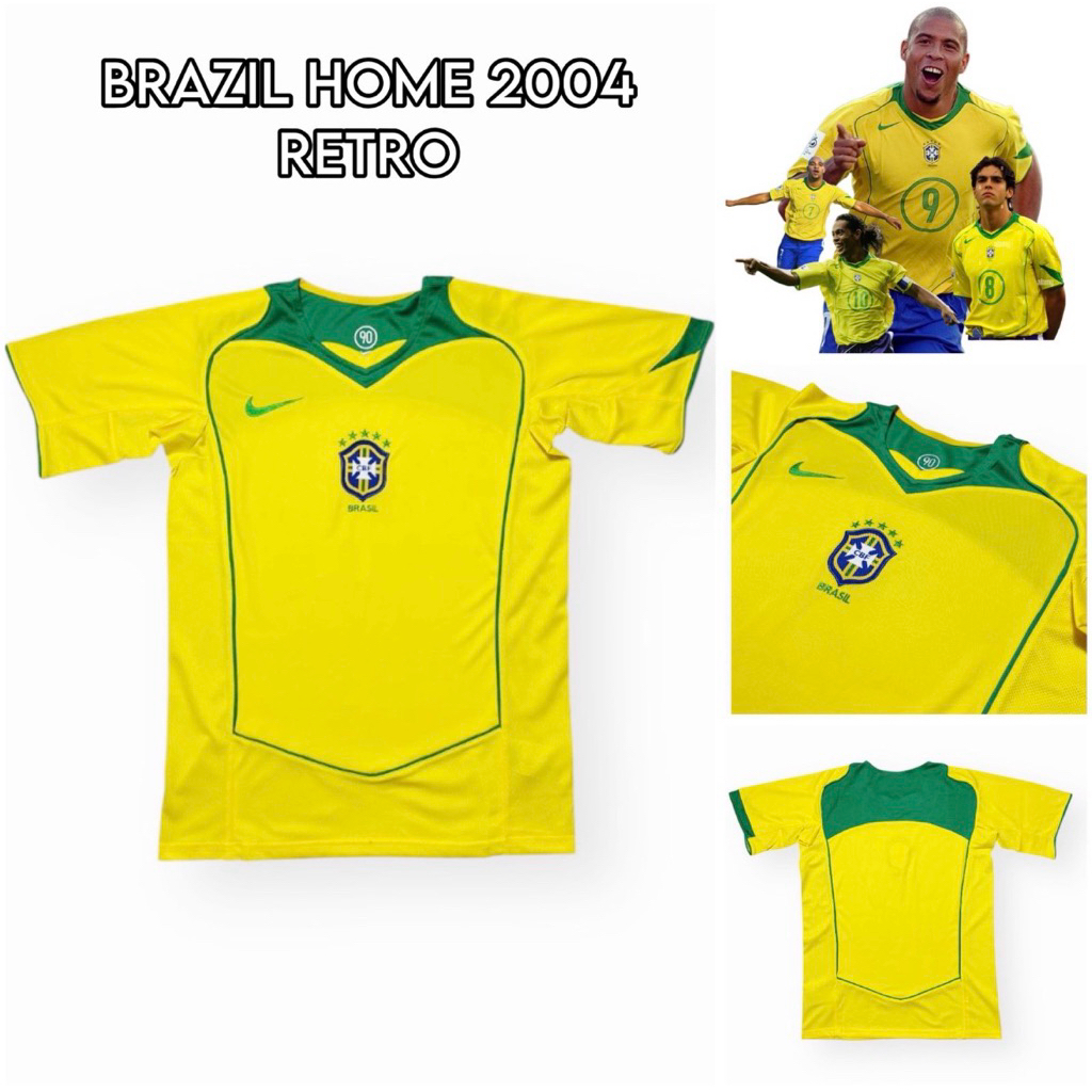 Jersey Lawas retro brazil home 2004 grade aaa high Quality vintage