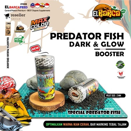 Pelet PREDATOR FISH Dark & Glow Booster pakan ikan Predator Pbass Catfish Masheer Elbarcafeed
