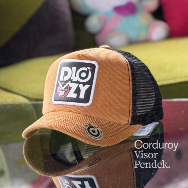 Topi Pria Dewasa DLOOZY Truker Hat Jaring Corduroy Distro Original Mocca Hitam DLZTC-CCH
