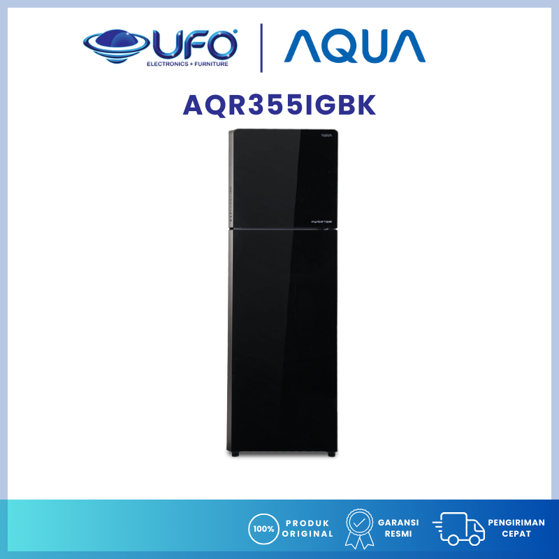 Aqua Kulkas 2 Pintu Kapasitas 270 Liter AQR355IGBK | AQR355IG(BK)
